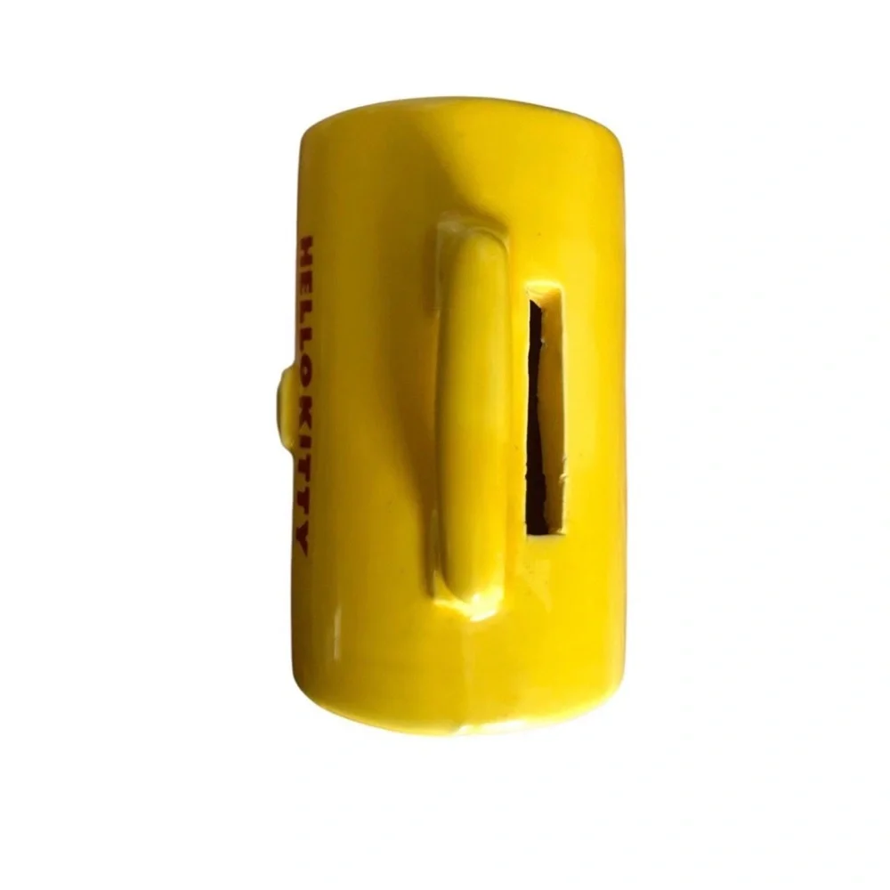 Vintage Sanrio Hello Kitty Yellow Lunchbox Shaped Mini Coin Bank 1976